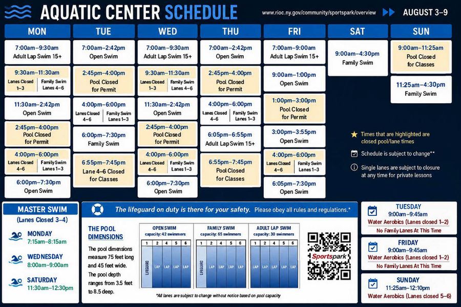 Aquatics Center Schedule